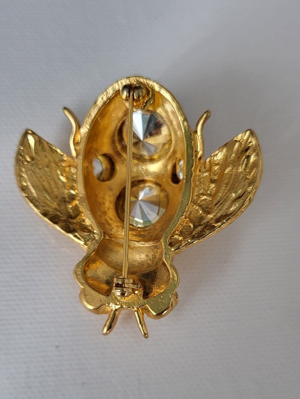 Vinrage Rivoli Rhinestons Bee Brooch - Picture 3 of 4